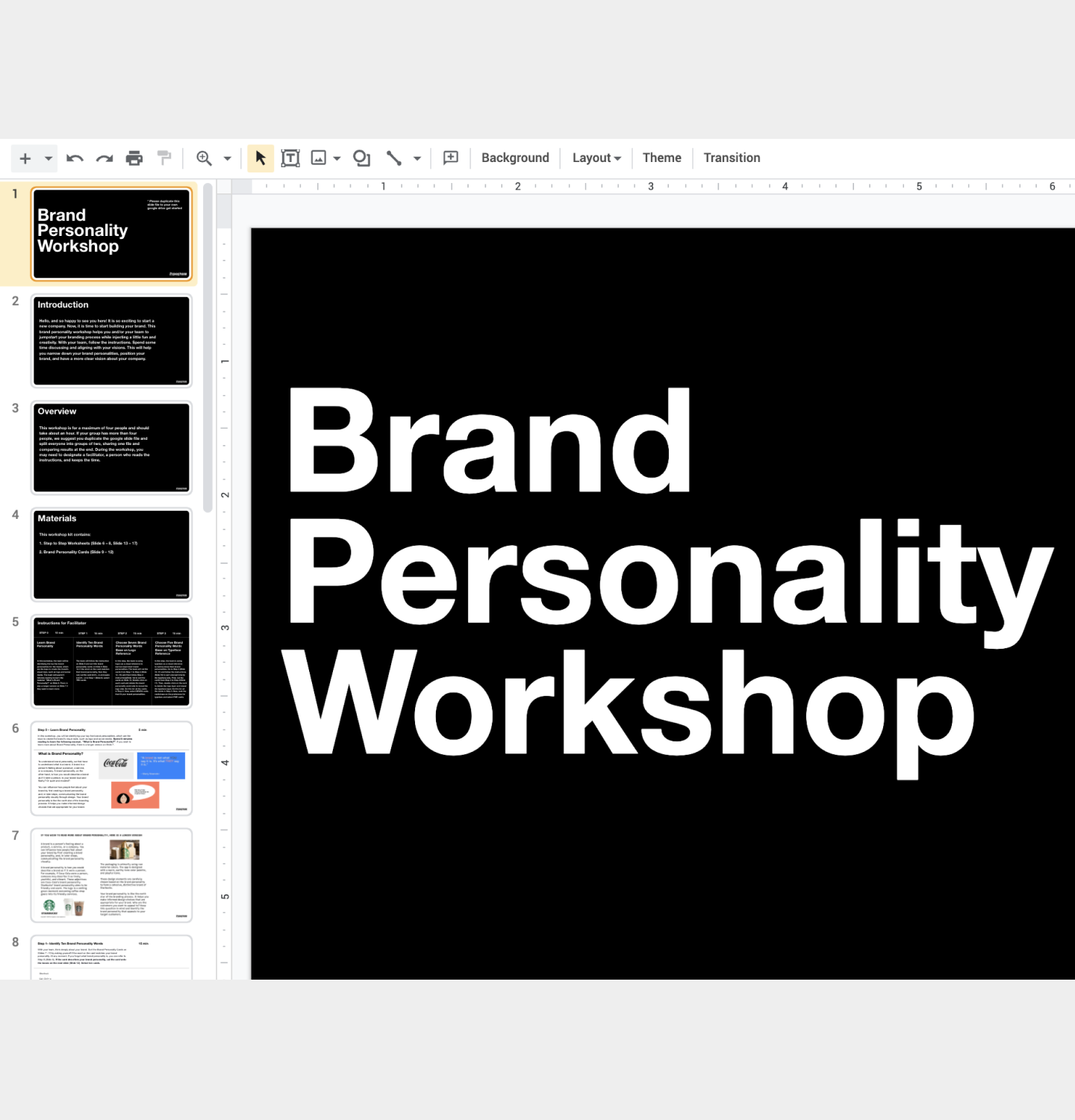 brand personality workshop detail
